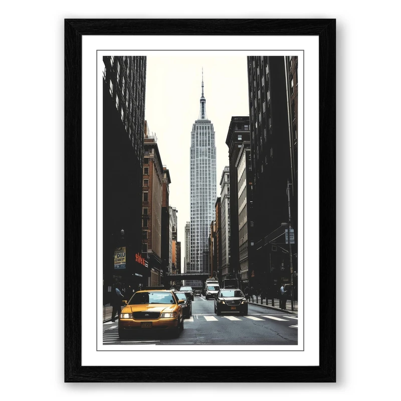 Empire State Frames Vintage Framed Wall Art Print A1 (84.1×59.4cm) Black, Wall Decor for Living Room, Bedroom, Office & Home, Ready to Hang, Art Gift