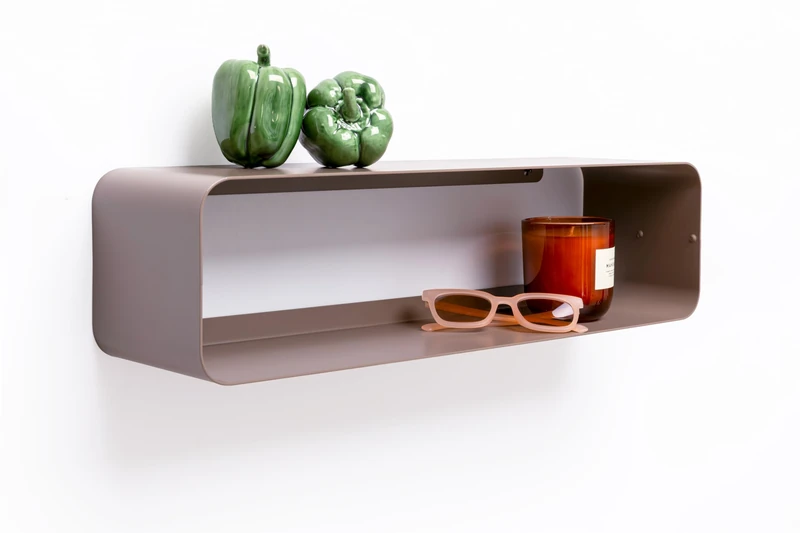 Kare Design wall shelf Lounge XS, grey, 58x15x15 cm, TV console, wall shelf, minimalist design, floating, steel, industrial, modern, living room