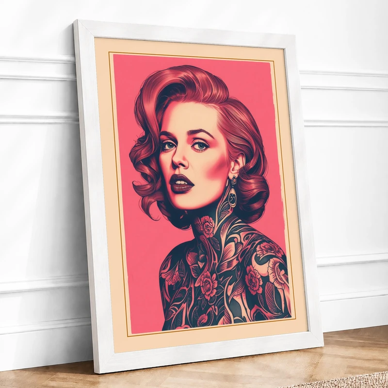 Confident Ink Modern Framed Wall Art Print A1 (84.1×59.4cm) White, Wall Decor for Living Room, Bedroom, Office & Home, Ready to Hang, Art Gift - Image 1