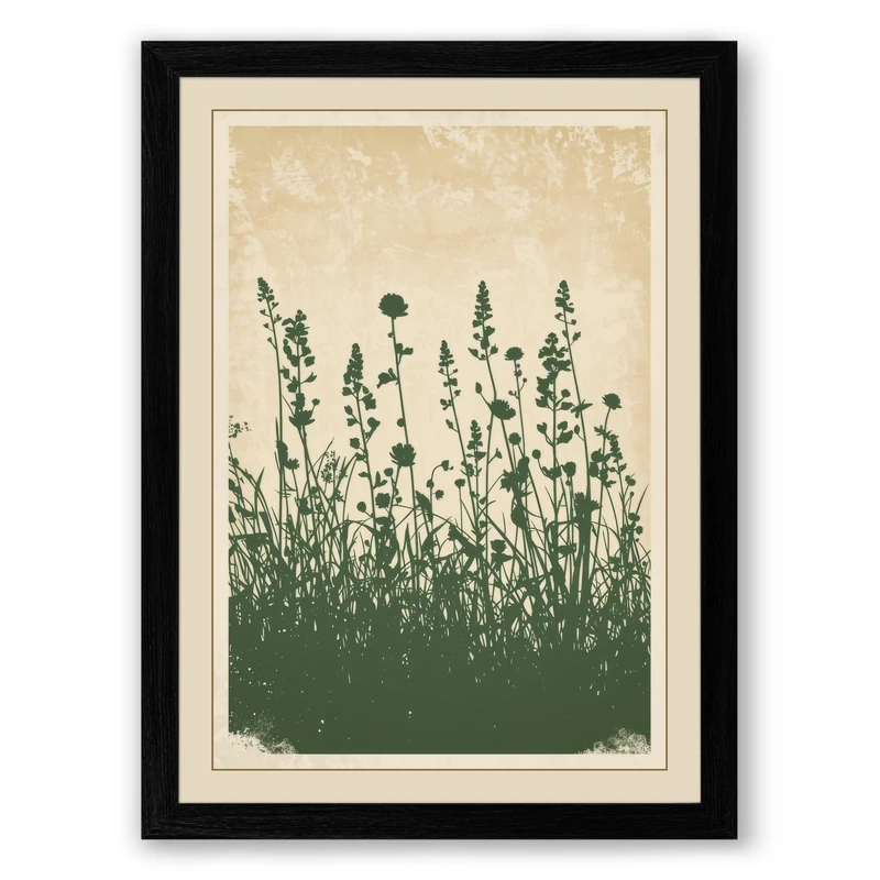 Wildflower Meadow Botanical Framed Wall Art Print A1 (84.1×59.4cm) Black, Wall Decor for Living Room, Bedroom, Office & Home, Ready to Hang, Art Gift - Image 1