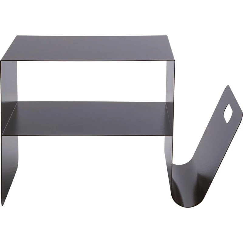 Kare Design side table Lounge News, bronce, 65x37x42 cm, minimalist design, magazine rack, coffee table, steel, industrial, modern, living room - Image 1