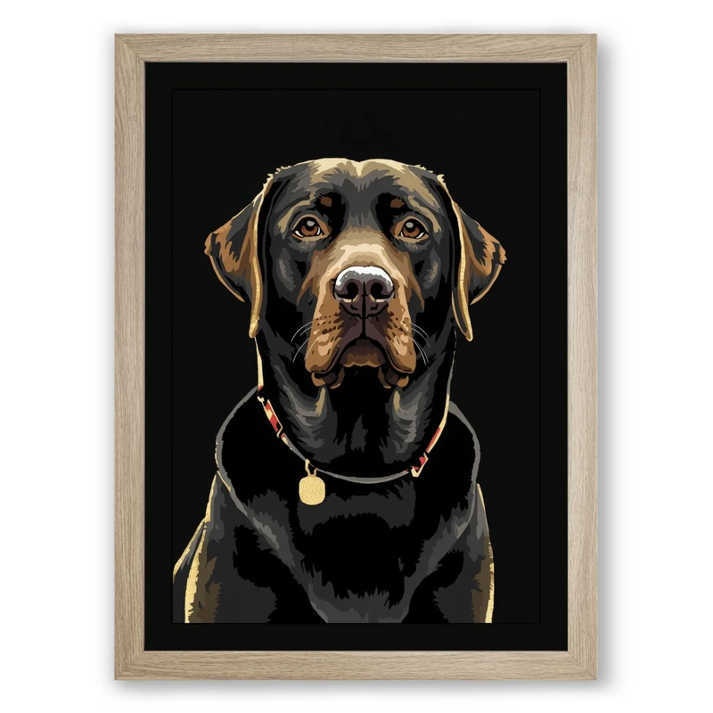 Noble Companion Modern Framed Wall Art Print A1 (84.1×59.4cm) Oak, Wall Decor for Living Room, Bedroom, Office & Home, Ready to Hang, Art Gift - Image 1