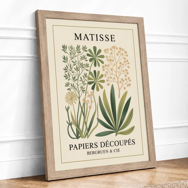 Matisse Collection Botanical Framed Wall Art Print A1 Oak