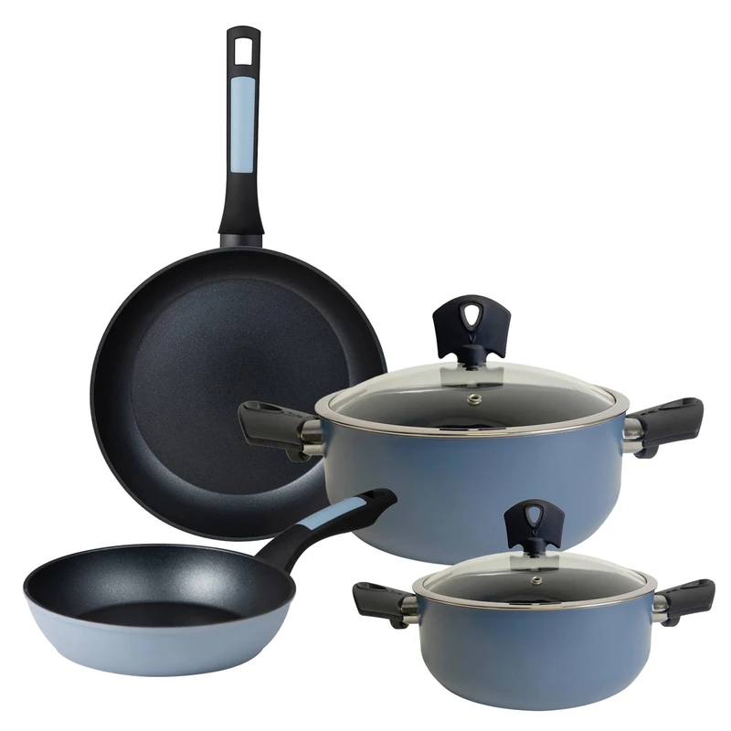 San Ignacio NOIA: Set of 6 NOIA saucepans Ø20 and Ø24, with lids, and Set 2 Pans Ø20 and Ø26