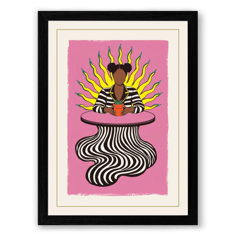 Crowned in Radiance Art Deco Framed Wall Art Print A1 (84.1×59.4cm) Black, Wall Decor for Living Room, Bedroom, Office & Home, Ready to Hang, Art Gift