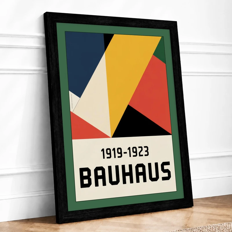 Bauhaus Forms Geometric Framed Wall Art Print A1 (84.1×59.4cm) Black, Wall Decor for Living Room, Bedroom, Office & Home, Ready to Hang, Art Gift