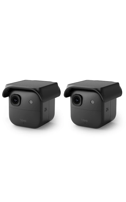 Blink Outdoor Camera 2K+ (newest gen) + Blink Solaris Battery Pack (newest gen). Sync Module Core included — 2 camera system, Black