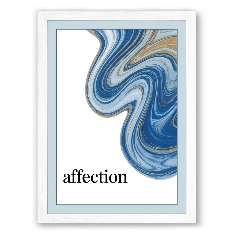 Affection in Motion Minimalist Framed Wall Art Print A1 (84.1×59.4cm) White, Wall Decor for Living Room, Bedroom, Office & Home, Ready to Hang, Art Gift