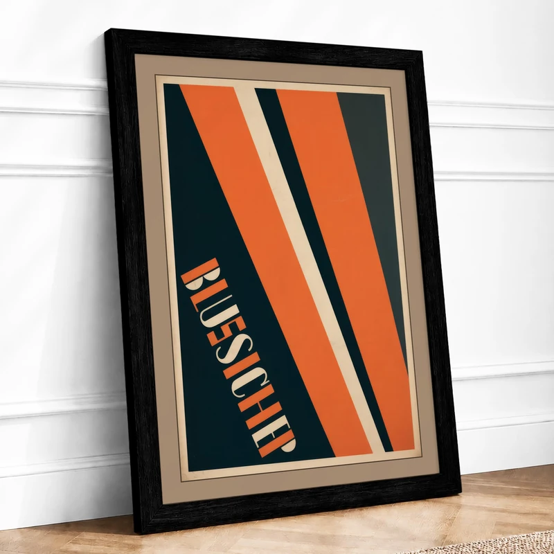 RUSCH Dynamic Stripes Geometric Framed Wall Art Print A1 (84.1×59.4cm) Black, Wall Decor for Living Room, Bedroom, Office & Home, Ready to Hang, Art Gift