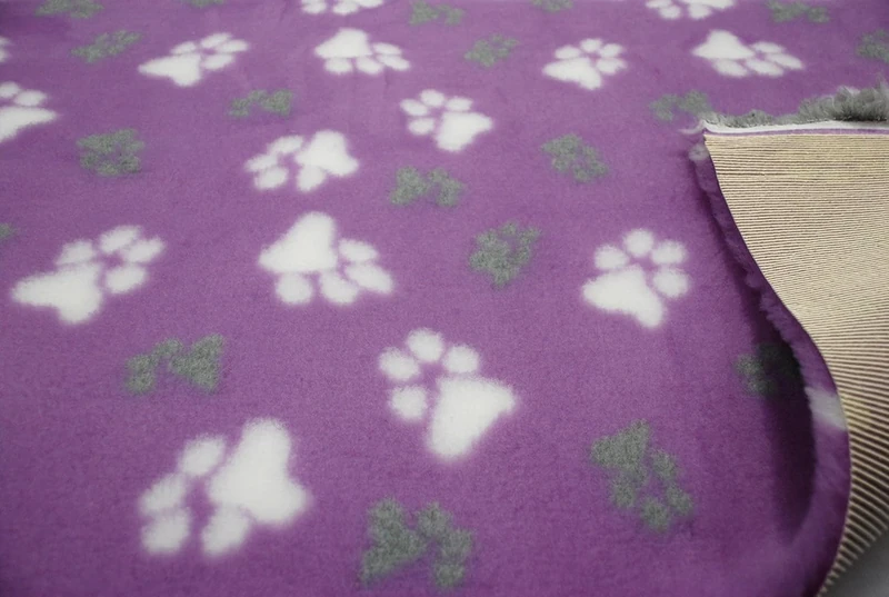 CRS Fur Fabrics Professional Non Slip Veterinary Dog Puppy Vet Bedding LG Paws - Lilac, Precut - 1Mtr-150cmx100cm