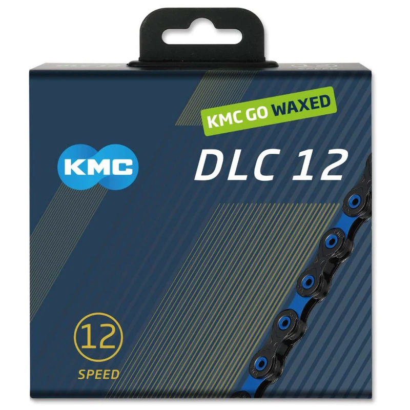 KMC DLC12 Waxed 12 Speed Chain, Black/Blue, 126 Link