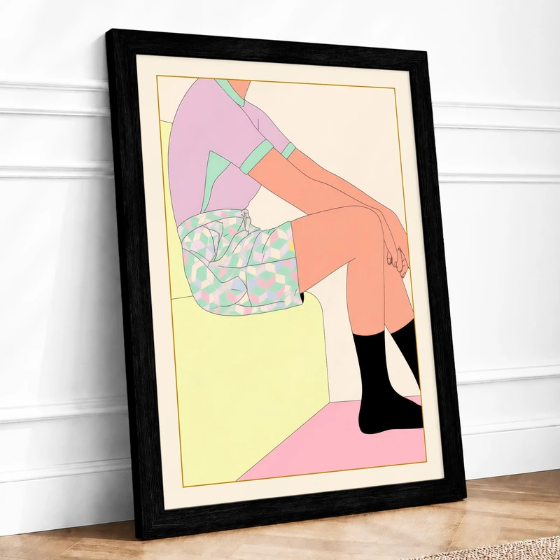 Moment of Rest Modern Framed Wall Art Print A1 (84.1×59.4cm) Black, Wall Decor for Living Room, Bedroom, Office & Home, Ready to Hang, Art Gift