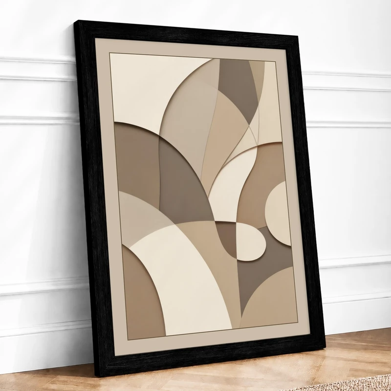 Organic Forms Minimalist Framed Wall Art Print A1 (84.1×59.4cm) Black, Wall Decor for Living Room, Bedroom, Office & Home, Ready to Hang, Art Gift - Image 1