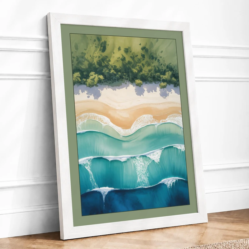 Vista Coastal Framed Wall Art Print A1 (84.1×59.4cm) White, Wall Decor for Living Room, Bedroom, Office & Home, Ready to Hang, Art Gift - Image 1