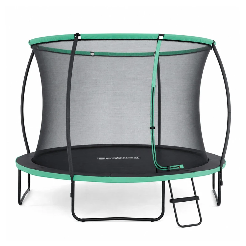 Bestway Xtreme Air Trampoline, 8ft/10ft/12ft Round Outdoor Trampoline with Fully Stitched Safety Net No Gaps, Ladder and Anchor Kit, 2 Year Warranty Guaranteed (10ft)