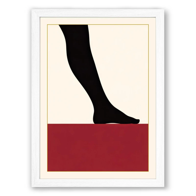 Leg in Motion Minimalist Framed Wall Art Print A1 (84.1×59.4cm) White, Wall Decor for Living Room, Bedroom, Office & Home, Ready to Hang, Art Gift - Image 1