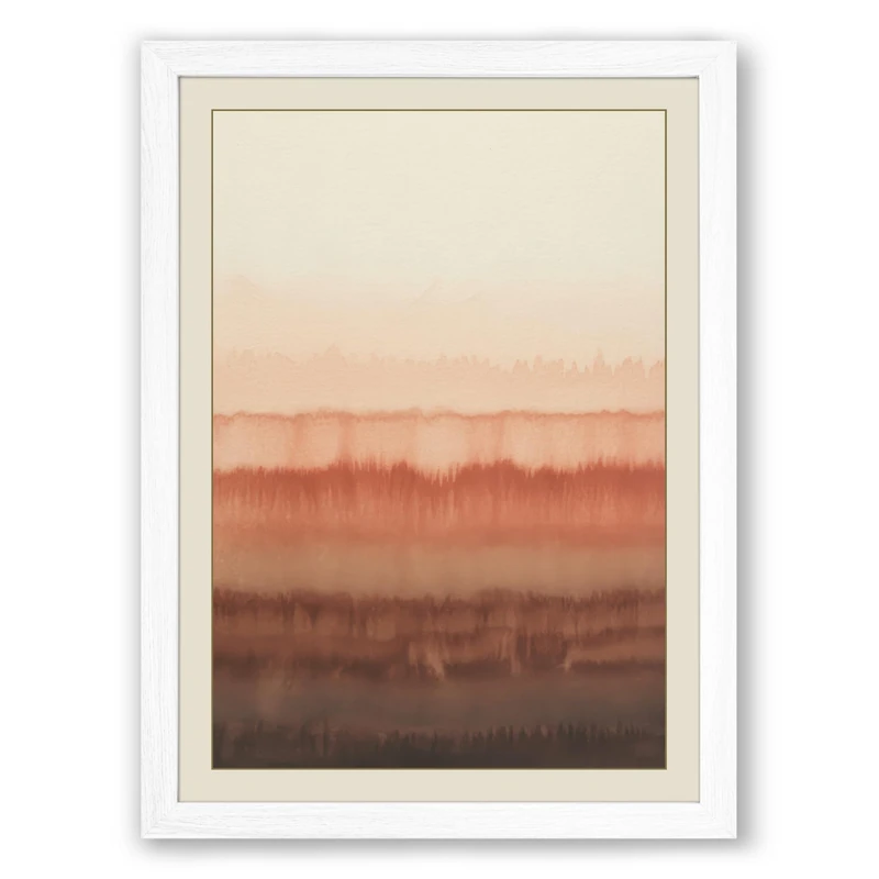 Fields at Dusk Minimalist Framed Wall Art Print A1 (84.1×59.4cm) White, Wall Decor for Living Room, Bedroom, Office & Home, Ready to Hang, Art Gift