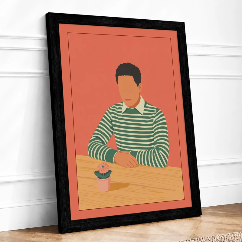 Moment of Stillness Modern Framed Wall Art Print A1 (84.1×59.4cm) Black, Wall Decor for Living Room, Bedroom, Office & Home, Ready to Hang, Art Gift - Image 1