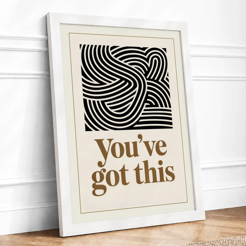 You've Got This Minimalist Framed Wall Art Print A1 (84.1×59.4cm) White, Wall Decor for Living Room, Bedroom, Office & Home, Ready to Hang, Art Gift - Image 1