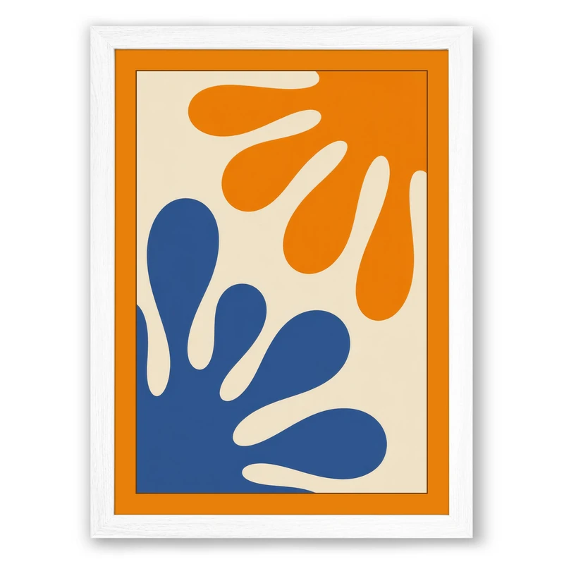 Hands in Motion Minimalist Framed Wall Art Print A1 (84.1×59.4cm) White, Wall Decor for Living Room, Bedroom, Office & Home, Ready to Hang, Art Gift