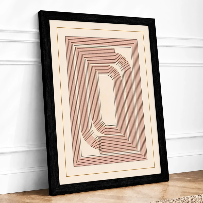 Nested Horizons Minimalist Framed Wall Art Print A1 (84.1×59.4cm) Black, Wall Decor for Living Room, Bedroom, Office & Home, Ready to Hang, Art Gift