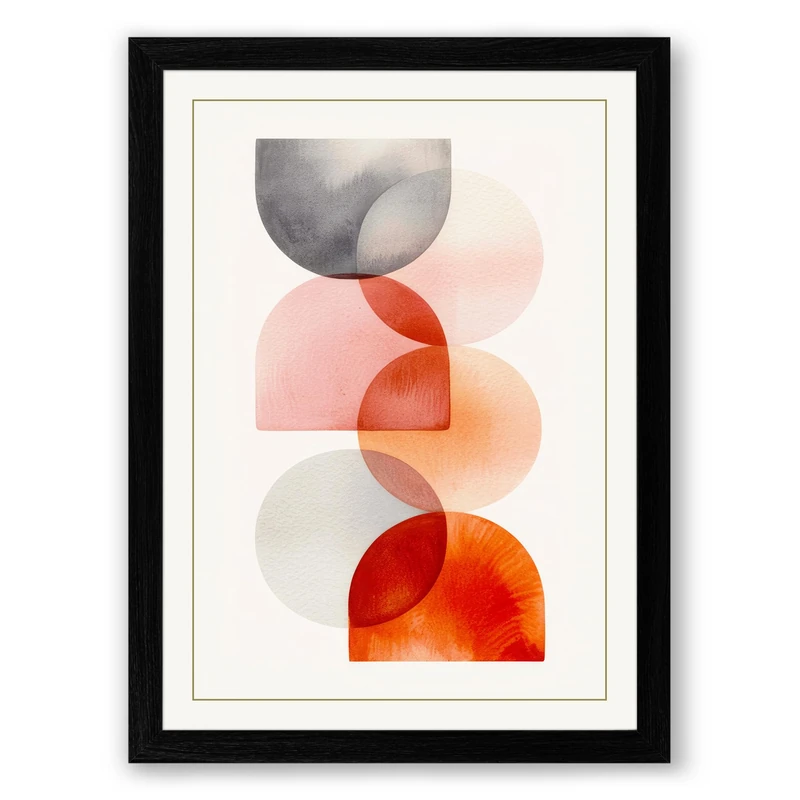 Stacked Serenity Minimalist Framed Wall Art Print A1 (84.1×59.4cm) Black, Wall Decor for Living Room, Bedroom, Office & Home, Ready to Hang, Art Gift