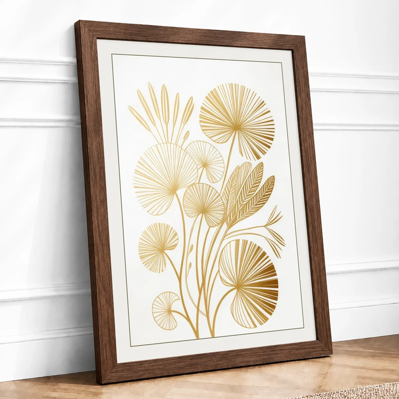 Pressed Study Botanical Framed Wall Art Print A1 (84.1×59.4cm) Walnut, Wall Decor for Living Room, Bedroom, Office & Home, Ready to Hang, Art Gift - Image 1