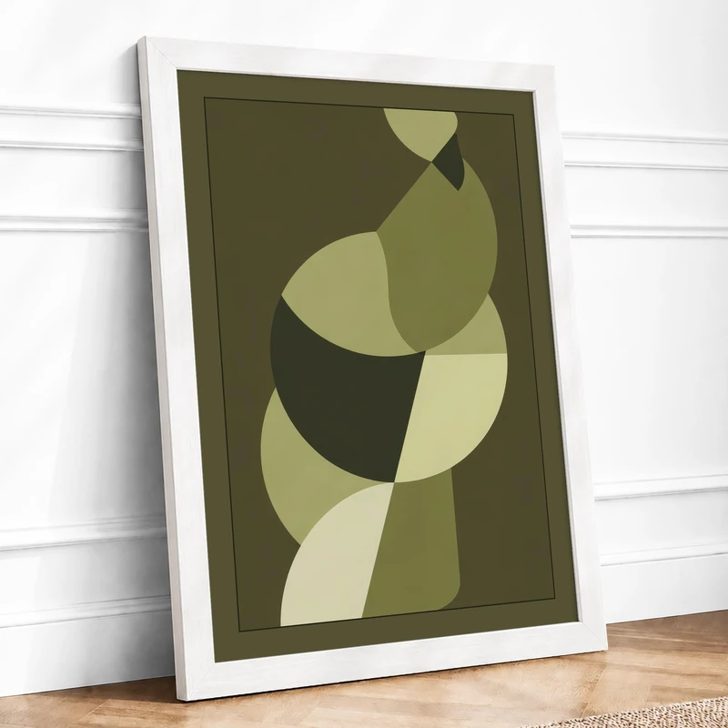 Organic Rhythm Minimalist Framed Wall Art Print A1 (84.1×59.4cm) White, Wall Decor for Living Room, Bedroom, Office & Home, Ready to Hang, Art Gift - Image 1