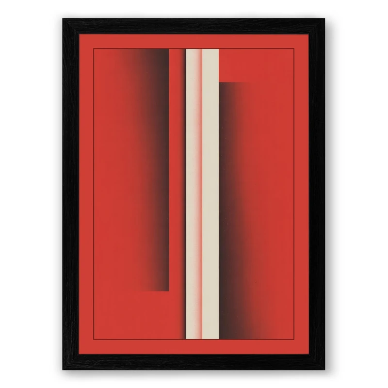 White Stripe Study Minimalist Framed Wall Art Print A1 (84.1×59.4cm) Black, Wall Decor for Living Room, Bedroom, Office & Home, Ready to Hang, Art Gift