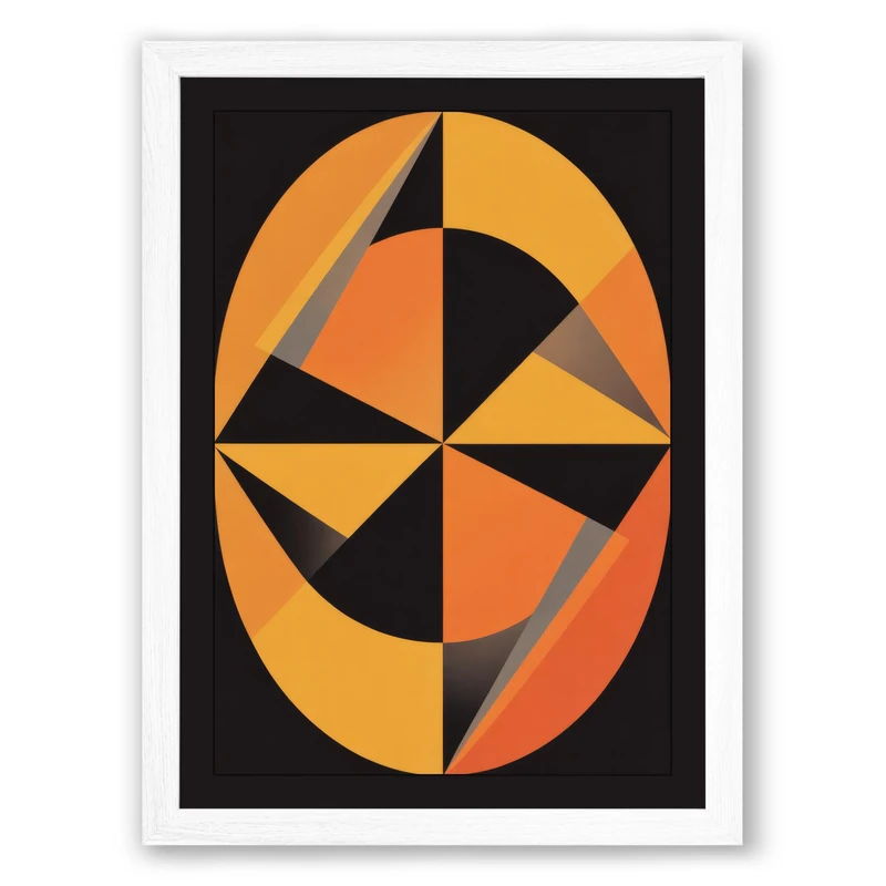 Dynamic Radiance Geometric Framed Wall Art Print A1 (84.1×59.4cm) White, Wall Decor for Living Room, Bedroom, Office & Home, Ready to Hang, Art Gift - Image 1
