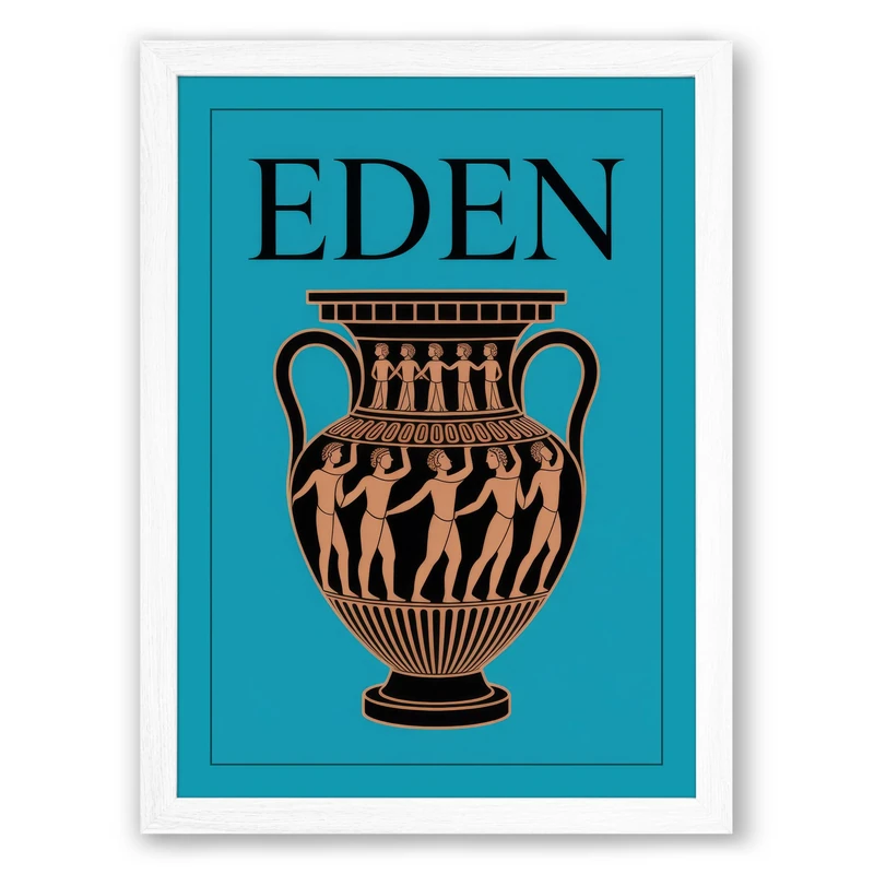 Ancient Vase Modern Minimalist Framed Wall Art Print A1 (84.1×59.4cm) White, Wall Decor for Living Room, Bedroom, Office & Home, Ready to Hang, Art Gift - Image 1