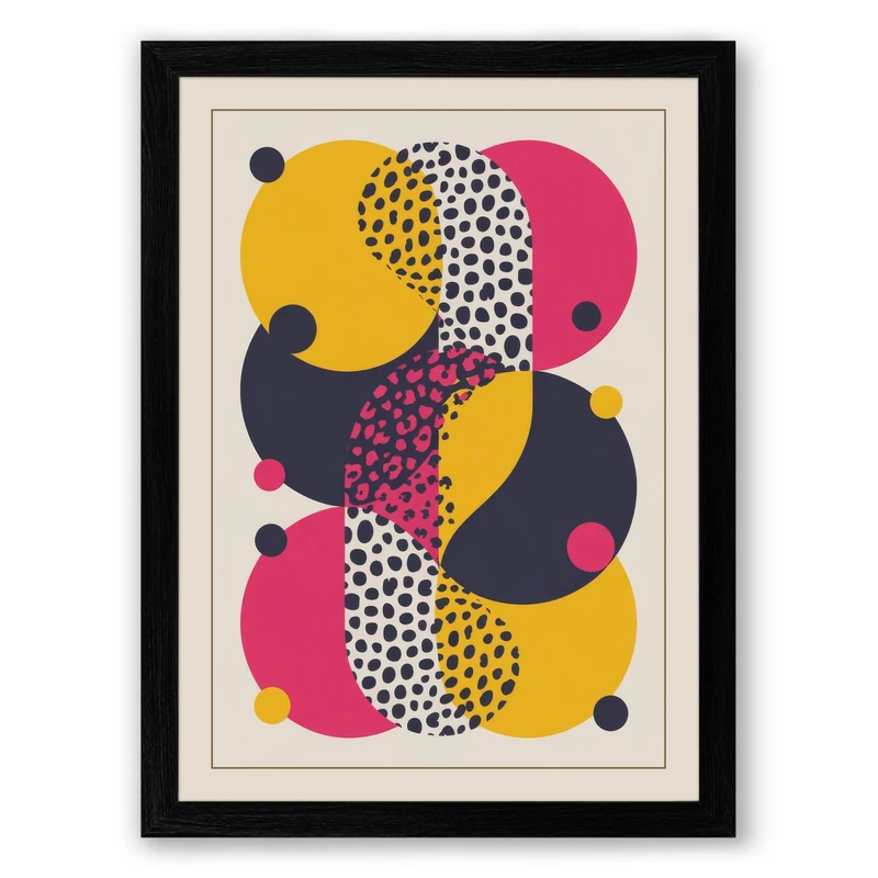 Organic Forms Geometric Framed Wall Art Print A1 (84.1×59.4cm) Black, Wall Decor for Living Room, Bedroom, Office & Home, Ready to Hang, Art Gift - Image 1