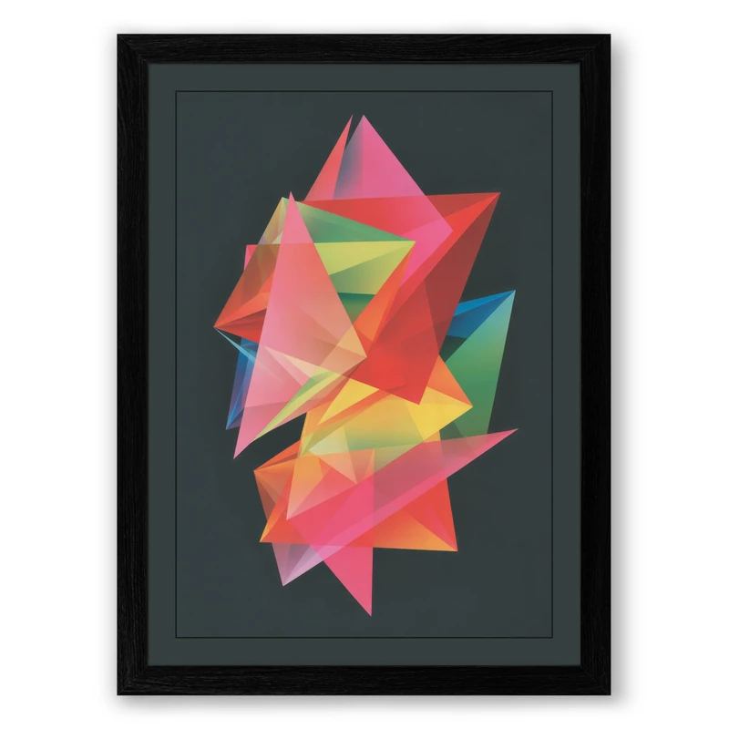 Radiance Geometric Framed Wall Art Print A1 (84.1×59.4cm) Black, Wall Decor for Living Room, Bedroom, Office & Home, Ready to Hang, Art Gift