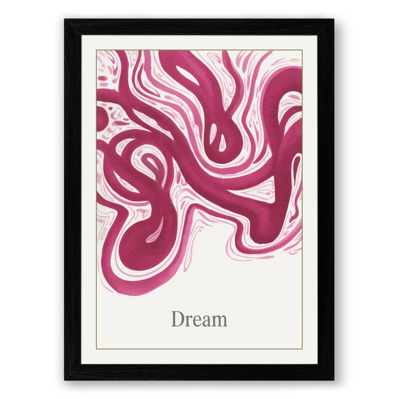 Dream in Motion Minimalist Framed Wall Art Print A1 (84.1×59.4cm) Black, Wall Decor for Living Room, Bedroom, Office & Home, Ready to Hang, Art Gift