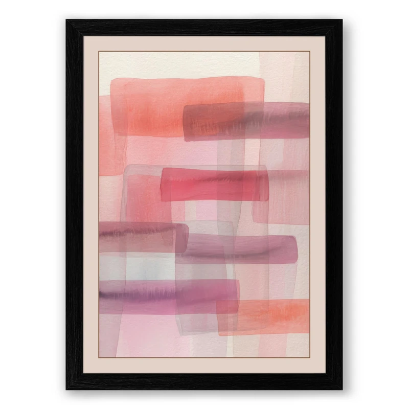Soft Layers Minimalist Framed Wall Art Print A1 (84.1×59.4cm) Black, Wall Decor for Living Room, Bedroom, Office & Home, Ready to Hang, Art Gift - Image 1