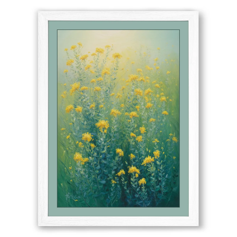 Wildflower Dream Botanical Framed Wall Art Print A1 (84.1×59.4cm) White, Wall Decor for Living Room, Bedroom, Office & Home, Ready to Hang, Art Gift - Image 1