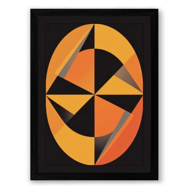 Dynamic Radiance Geometric Framed Wall Art Print A1 (84.1×59.4cm) Black, Wall Decor for Living Room, Bedroom, Office & Home, Ready to Hang, Art Gift