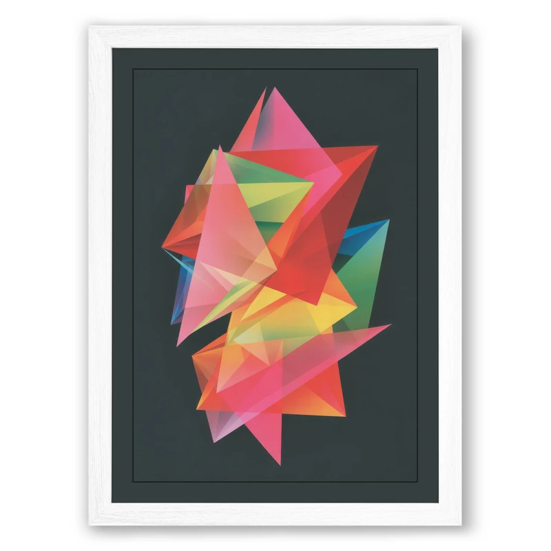 Radiance Geometric Framed Wall Art Print A1 (84.1×59.4cm) White, Wall Decor for Living Room, Bedroom, Office & Home, Ready to Hang, Art Gift - Image 1