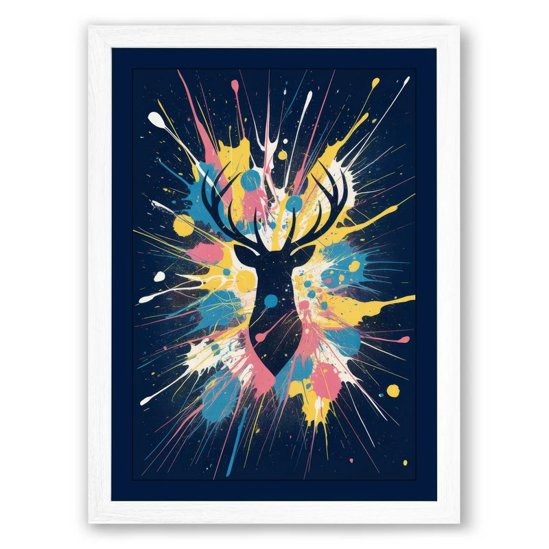 Inner Radiance Modern Framed Wall Art Print A1 (84.1×59.4cm) White, Wall Decor for Living Room, Bedroom, Office & Home, Ready to Hang, Art Gift