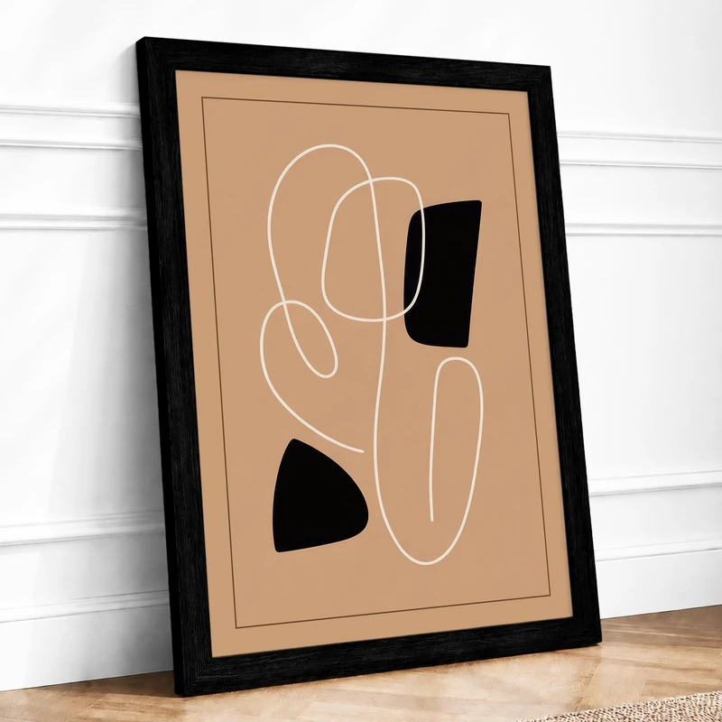 Line and Form Minimalist Framed Wall Art Print A1 (84.1×59.4cm) Black, Wall Decor for Living Room, Bedroom, Office & Home, Ready to Hang, Art Gift - Image 1