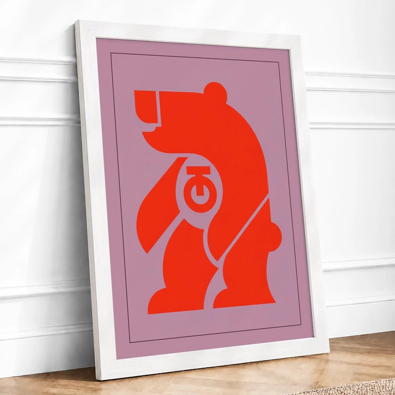 Figure Six Geometric Framed Wall Art Print A1 White