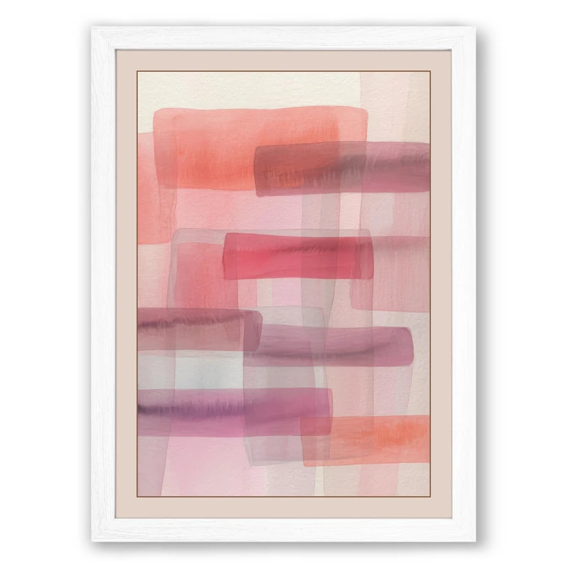 Soft Layers Minimalist Framed Wall Art Print A1 (84.1×59.4cm) White, Wall Decor for Living Room, Bedroom, Office & Home, Ready to Hang, Art Gift - Image 1