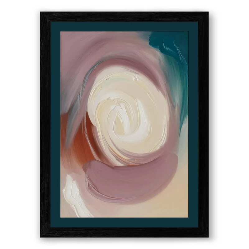 Spiralled Serenity Minimalist Framed Wall Art Print A1 (84.1×59.4cm) Black, Wall Decor for Living Room, Bedroom, Office & Home, Ready to Hang, Art Gift