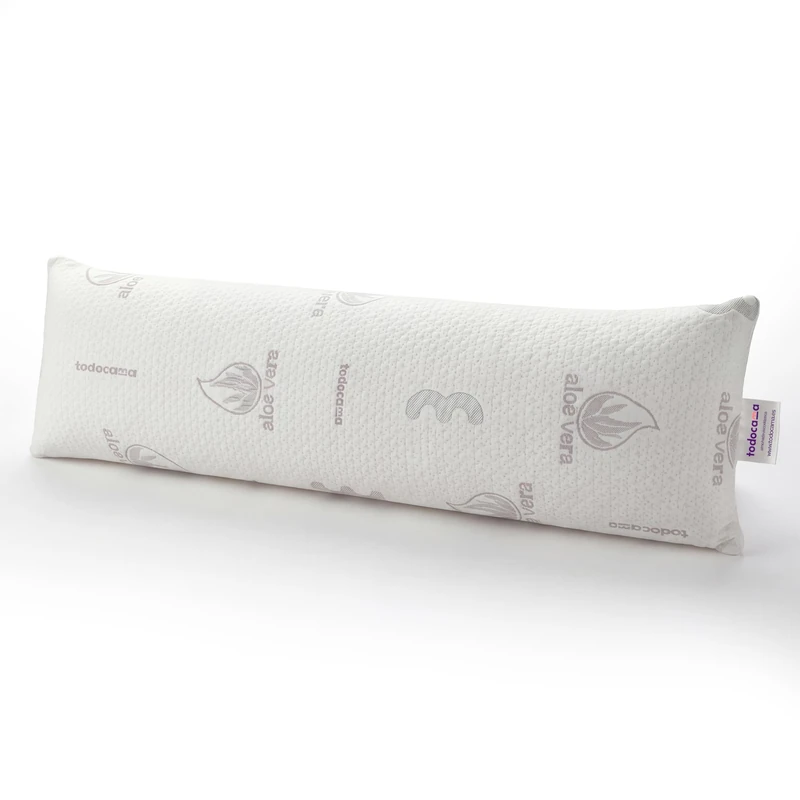 Todocama Aloe Vera Memory Foam Pillow, Compact Viscoelastic Core for Neck and Neck, Medium-High Firmness, Double Cover with Zip (150 cm). - Image 1