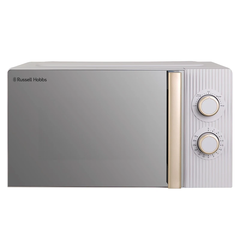 Russell Hobbs Bronte 20L 800W Manual Microwave in Stone with 5 Power Levels, Defrost & Reheat Function, 35 Minute Timer, Dial Controls, 1M Power Cord and Pull Handle Door RHMM833ST