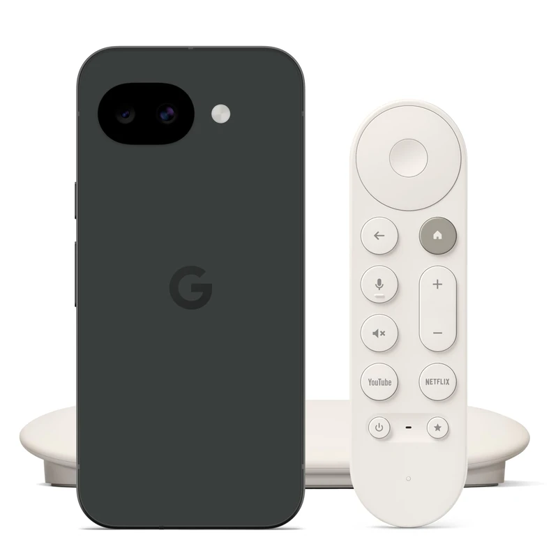 Google Pixel 10a - 7 years of Pixel Drops, 30+ hours battery, Camera Coach, Gemini Live, Pixel Safe - Obsidian, 128GB TV Streamer (4K), Fast Streaming Entertainment - Porcelain