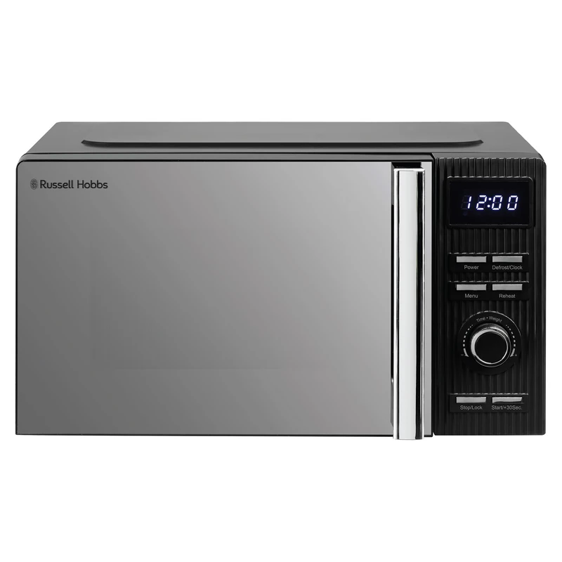 Russell Hobbs Bronte 20L 800W Digital Microwave in Black with 8 Auto Cook Menus, 5 Power Levels, Defrost & Reheat Function, 60 Minute Timer, Button Controls, Pull Handle Door RHMD834B - Image 1