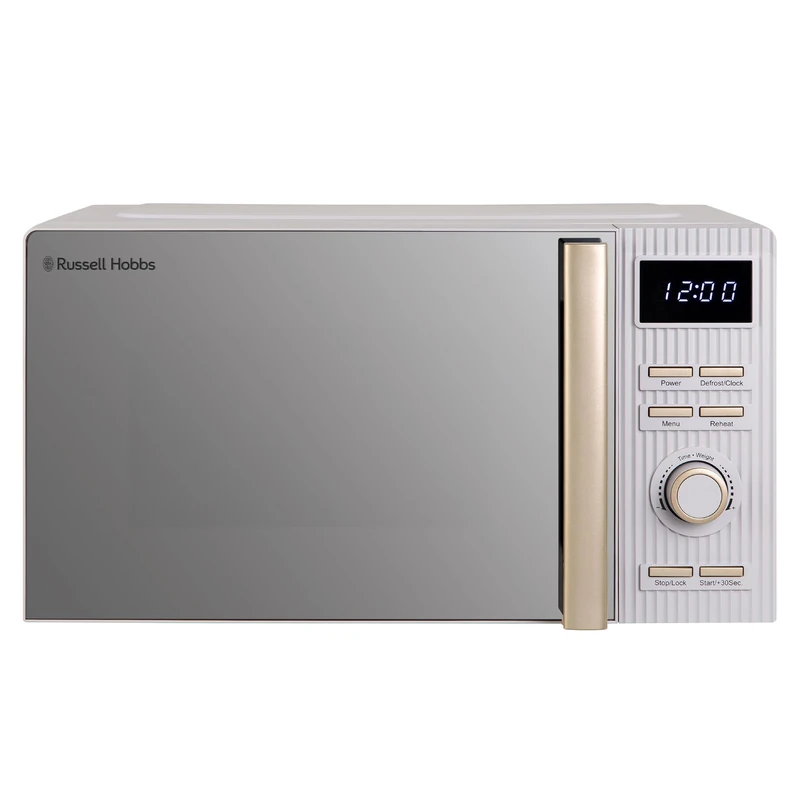 Russell Hobbs Bronte 20L 800W Digital Microwave in Stone with 8 Auto Cook Menus, 5 Power Levels, Defrost & Reheat Function, 60 Minute Timer, Button Controls, 1M Power Cord & Pull Handle Door RHMD834ST