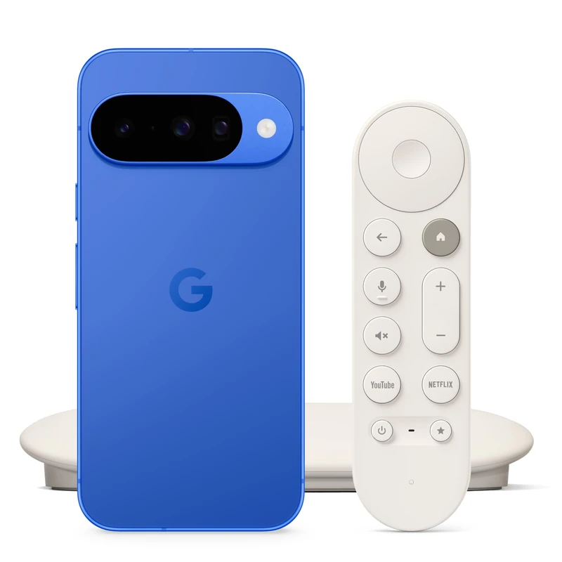 Google Pixel 10 - Unlocked Android Smartphone with Gemini, Advanced Triple Rear Camera, 24+ Hour Battery - Indigo, 256GB TV Streamer (4K), Fast Streaming Entertainment - Porcelain