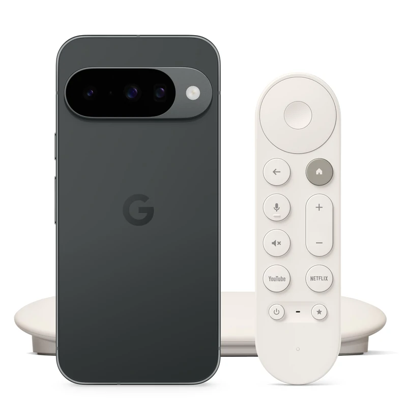 Google Pixel 10 - Unlocked Android Smartphone with Gemini, Advanced Triple Rear Camera, 24+ Hour Battery - Obsidian, 256GB TV Streamer (4K), Fast Streaming Entertainment - Porcelain